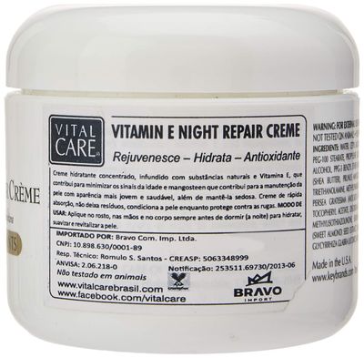Vital Care Anti-Aging Vitamin E Night Repair Crme Jar 4 oz