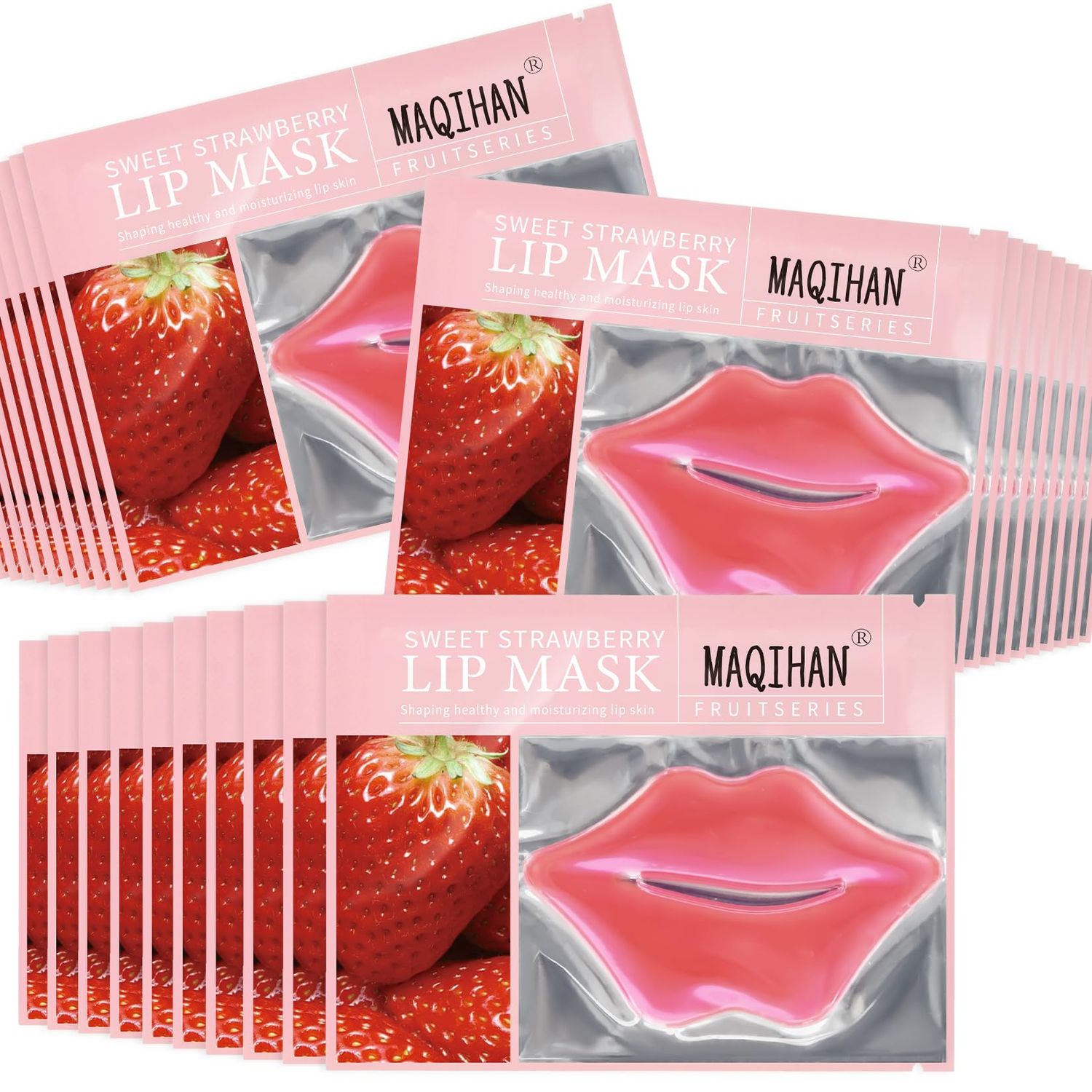 MAQIHAN 30PCS Moisturizing Lip Mask - Pink Lip Patches for Lip Spa Daily Labial Masks Skincare Hydrating Lip &amp; Collagen Lip Mask to Reduce Lip Wrinkles Dryness Anti-wrinkle Lightens