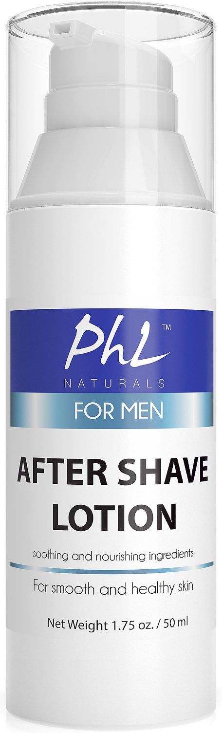 PHL Naturals Unscented Aftershave for Men, After Shave Lotion - Soothes, Moisturizes, Repairs Skin &amp; Prevents Razor Burn, Smooth Soft Finish, 1.75 oz / 51.7 ml