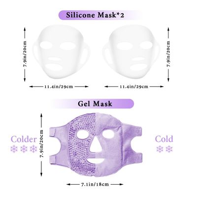 my novel things Ice Face Mask and 2 Packs Silicone Face Mask Cover, Frozen Cold Face Pack Compress Reusable Skin Care for Women Puffiness Swelling Relief Beauty Spa Essentials Ice Mask
