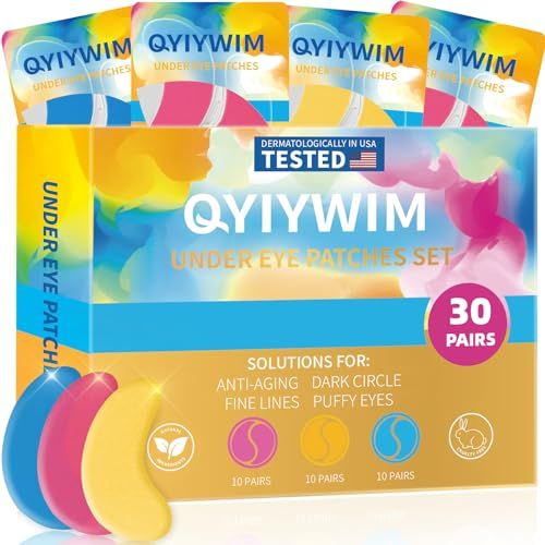 Under Eye Patches For Puffy Eyes Treatment 30 Pairs, 24K Gold Eye Mask For Dark Circles And Puffiness, Hyaluronic Acid Eye Mask For Puffiness, Eye Gel Pads, Eye Bags Treatment, Eye Mask Skincare