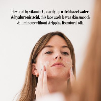 Joanna Vargas Vitamin C Face Wash for Women - Hydrating Face Wash with Witch Hazel &amp; Hyaluronic Acid - Nourishing Vitamin C Facial Wash for Smooth &amp; Glowing Skin - Clarifying Face Wash for Dry Skin
