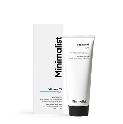 Minimalist 10% Vitamin B5 Face Moisturizer for Oily &amp; Acne Prone Skin | Oil Free Fast Absorbing Lightweight Gel | For Women &amp; Men | 1.7 Oz / 50 gm