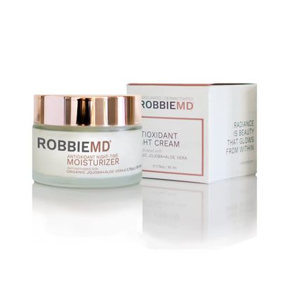 RobbieMD Antioxidant Moisturizing Night Cream with Organic Jojoba and Aloe Vera to Soothe, Brighten, Hydrate (1.75 oz/50 ml)