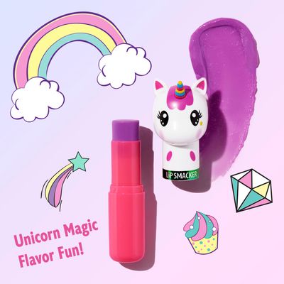 Lip Smacker Lippy Pals Unicorn, Flavored Moisturizing &amp; Smoothing Soft Shine Lip Balm, Hydrating &amp; Protecting Fun Tasty Flavors, Cruelty-Free &amp; Vegan - Unicorn Magic