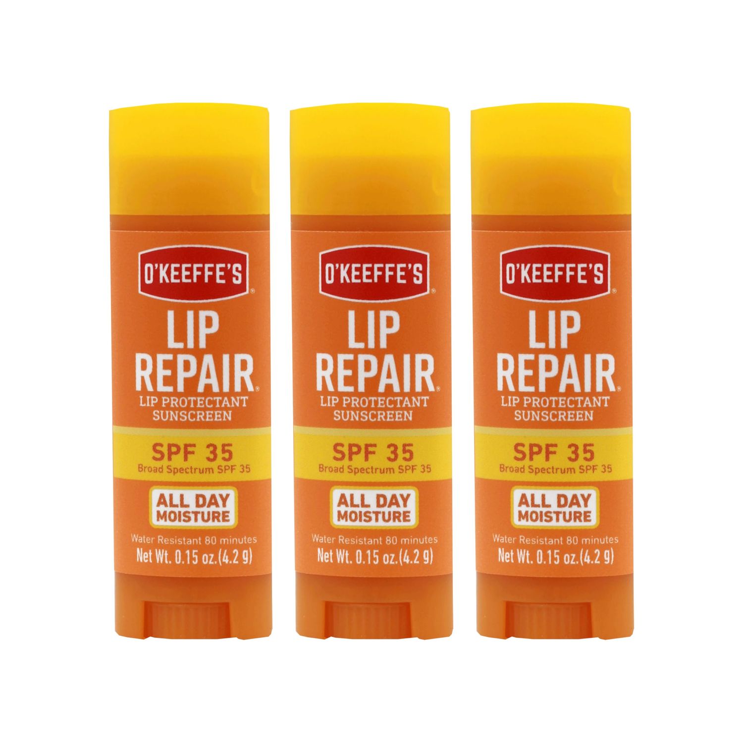 O&#39;Keeffe&#39;s Lip Repair SPF 35 Lip Balm, (Pack of 3)