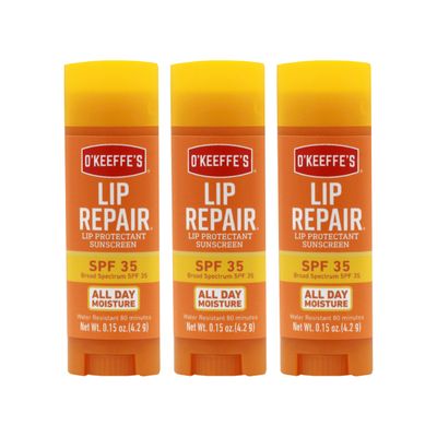 O&#39;Keeffe&#39;s Lip Repair SPF 35 Lip Balm, (Pack of 3)