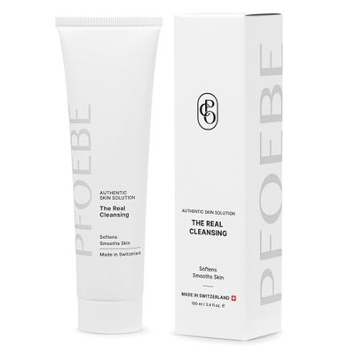 Pfoebe &amp; Co. The Real Cleansing | Gentle Face Cleanser | Vitamin B12 Facial Wash with Swiss Glacier Water | Deep Clean, Hydrate &amp; Illuminate Skin | Sensitive Skin &amp; Daily Use, 3.9 fl oz