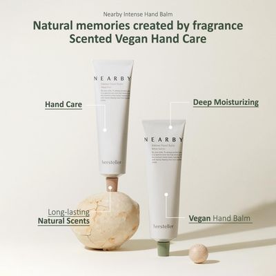 Hersteller Nearby Intense Hand Balm 50ml, 1.7 Fl Oz Deep Moisturizing Hydrating Non Sticky Vegan Butter Complex Scented Cream Hand Care Before Sunrise Greenery Woody Scent