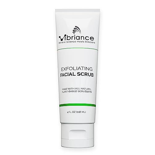 Vibriance Ultra-Gentle Face Scrub, 4 fl oz - Exfoliating Facial Wash Unclogs Pores - Sulfate and Paraben-Free Exfoliator For All Skin Types - Made with Natural Ingredients