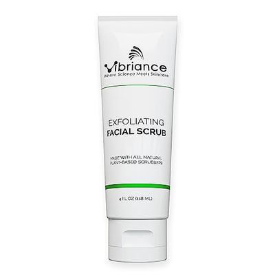 Vibriance Ultra-Gentle Face Scrub, 4 fl oz - Exfoliating Facial Wash Unclogs Pores - Sulfate and Paraben-Free Exfoliator For All Skin Types - Made with Natural Ingredients
