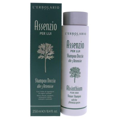L&#39;Erbolario Absinthium Shower Shampoo - For The Busy Modern Man - Leaves Hair Soft And Silky - Natural Origin Ingredients - No Parabens, Silcones Or Sulfate Surfactants - 8.4 Oz