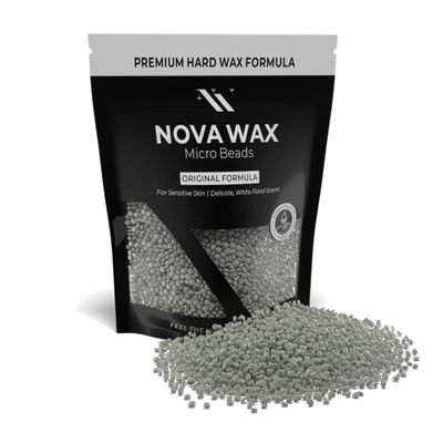 NOVA Wax 1000g (2.2lb) Hard Waxing Beads for Painless Hair Removal, Perfect for Brazilian, Bikini, Face, Legs, Underarm, Back, and Chest - Ideal for Sensitive Skin - Original Floral Scented Formula