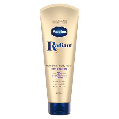 Vaseline Radiant X Firm &amp; Restore with Pro-Retinol, Niacinamide &amp; Coconut Oil, Nourishing Body Lotion 8 oz