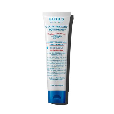 Kiehl&#39;s Ultimate Brushless Shave Cream Blue Eagle, Unscented for Sensitive Skin, with Aloe Vera to Soothe &amp; Hydrate, Minimizes Irritation, Fragrance-free, Paraben-free - 5 fl oz