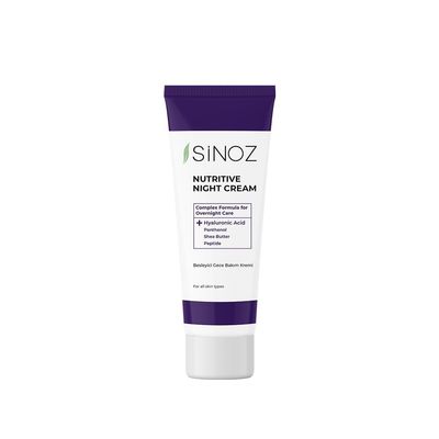 sinoz Night Care Cream - Face Care Night Cream with Shea Butter Panthenol for Anti-Wrinkle Skin Renewal Night Care - 50 ml