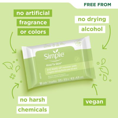 Simple Eye Makeup Remover Pads Makeup Remover 30 count