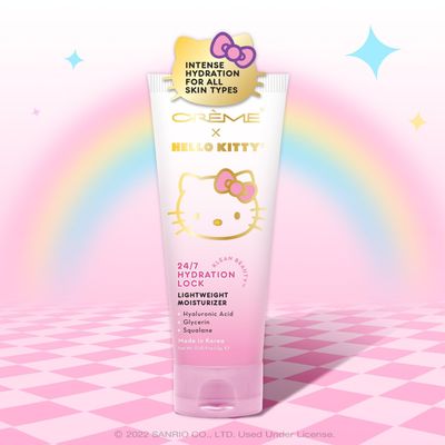 The Crme Shop x Sanrio Hello Kitty 24/7 Hydration Lock Lightweight Moisturizer from Klean Beauty line: Ultimate Hydration, Non-Greasy, Clean &amp; Safe Skincare with Hyaluronic Acid, Glycerin, Squalane
