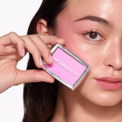 MCoBeauty Glow Up pH Powder Blush - Rosy Pink, Customizable Matte Blush, Vegan, Cruelty Free Cosmetics