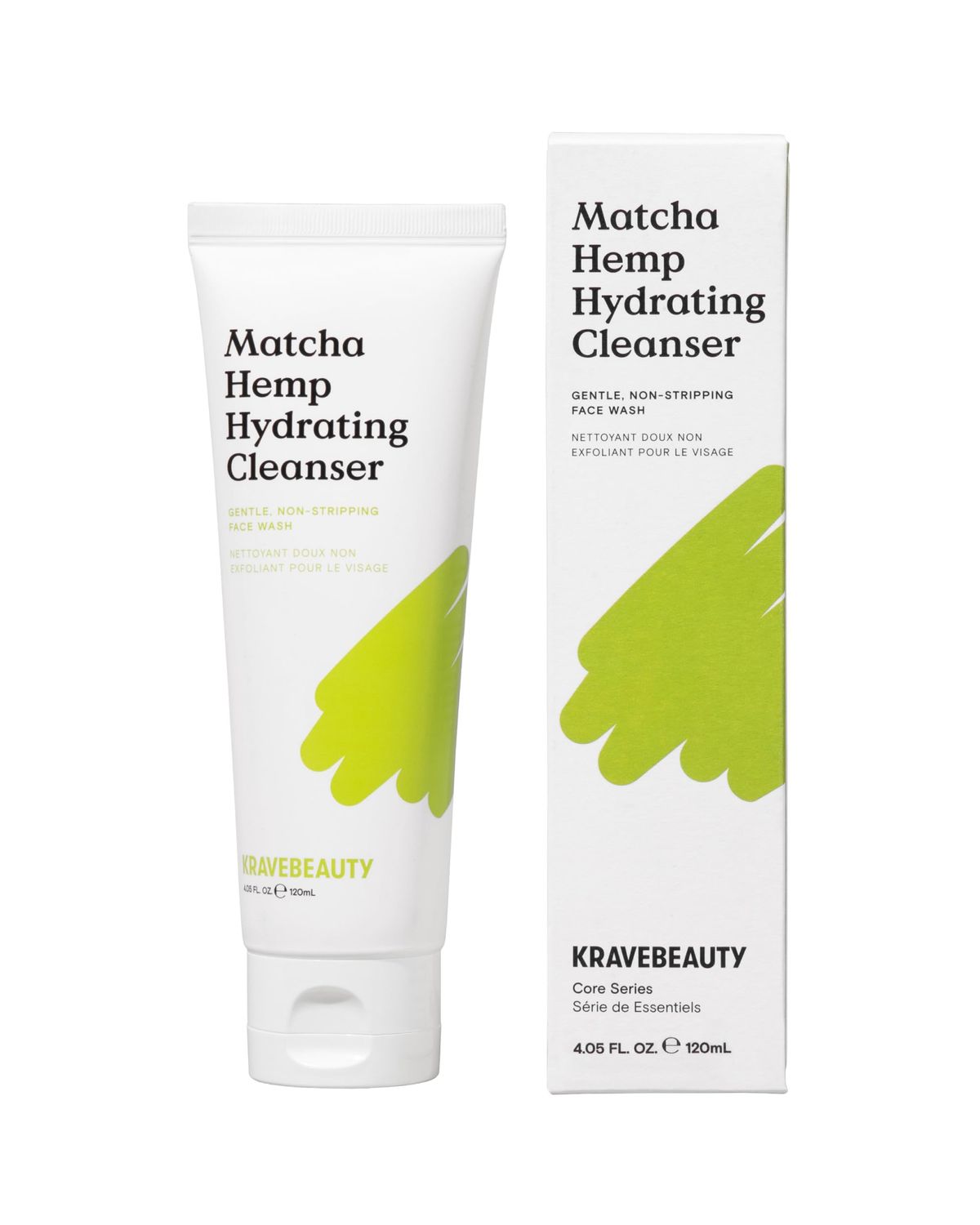 KraveBeauty Matcha Hemp Hydrating Cleanser - Daily Gentle Non-Stripping Face Wash Enriched with Matcha and Hemp Seed Oil, for All Skin Types, Vegan and Cruelty Free, 4.05 fl oz