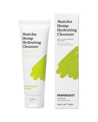 KraveBeauty Matcha Hemp Hydrating Cleanser - Daily Gentle Non-Stripping Face Wash Enriched with Matcha and Hemp Seed Oil, for All Skin Types, Vegan and Cruelty Free, 4.05 fl oz