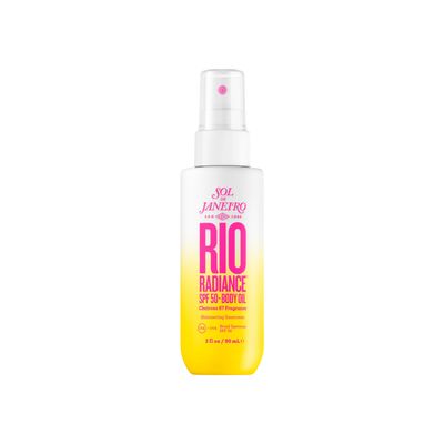 SOL DE JANEIRO Rio Radiance SPF 50 Shimmering Body Oil Broad Spectrum| Spray Sunscreen Dry Oil for Body | Water Resistant Up to 40 Minutes | UV Protection | 3 oz.