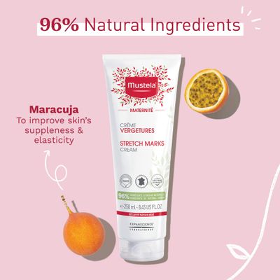Mustela Maternity Stretch Marks Creamfor Pregnancy - Natural Skincare Massage Moisturizer with Natural Avocado, Maracuja & Shea Butter - Lightly Fragranced - 8.45 fl. oz
