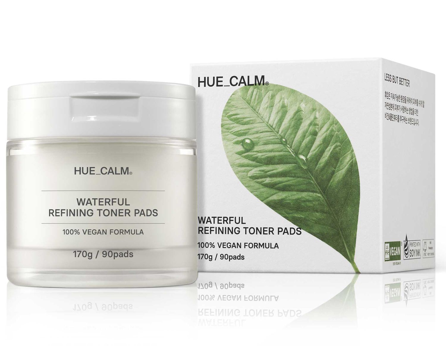 Waterful Refining Toner Pads for Sensitive Skin, Hydrating &amp; Calming with Kombucha Essence, 100% Vegan, Cruelty-Free, Natural Ingredients Toner Pad for Pore Care &amp; Anti-Aging, Korean Skincare -90 pads
