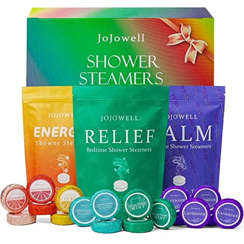 JoJowell Shower Steamers Aromatherapy - 18 Pack Shower Bombs Birthday Gifts for Women, Organic Essential Oils, Self Care Gifts for Women, Mom, Mens Valentines Day Gifts for Her Him