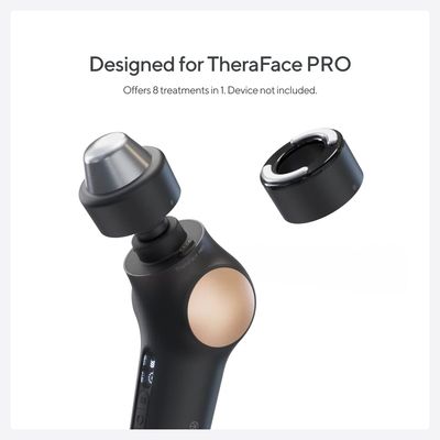 TheraFace PRO Hot and Cold Rings - Facial Therapy Care Device Attachment Kit to Improve Skin Radiance and Blood Flow and Reduce Face Tightening - Powered by Cryothermal Technology (Black)