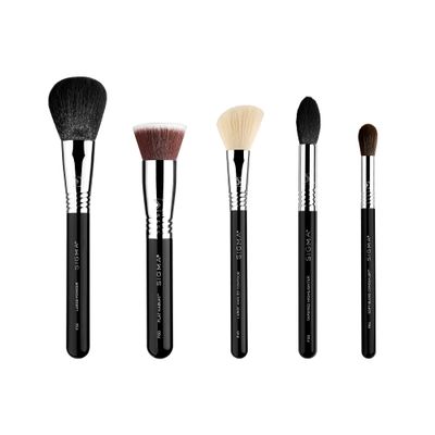 Sigma Beauty Makeup Brush Set - Set of 5 Classic Makeup Brushes for Full Face, Professional Makeup Brushes for Foundation, Concealer, Blush/Powder, Contour, and Highlight (5 pcs)