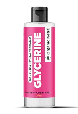 Organic Netra Glycerine for Face | 100% Pure &amp; Natural Glycerine Liquid for Face, Beauty and Skin Care | Pure &amp; Unscented Glycerine | Suitable for All Skin Type - 6.76 Oz (Pack of 1)