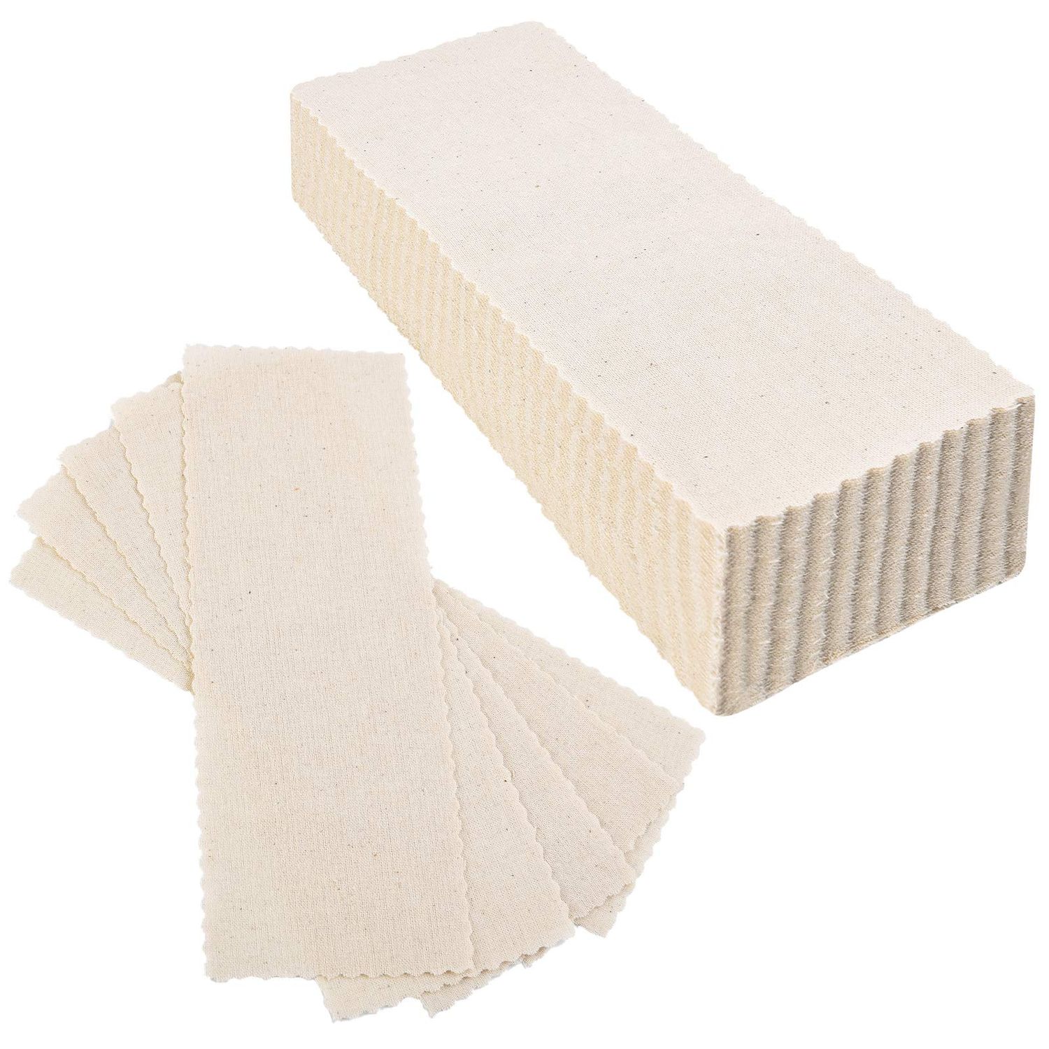 Maitys Hair Removal Strips, 100 Pieces Body and Facial Muslin Epilating Strips, Large Waxing Strips 2.8 x 7.9 Inches, for Women and Men