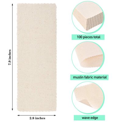 Maitys Hair Removal Strips, 100 Pieces Body and Facial Muslin Epilating Strips, Large Waxing Strips 2.8 x 7.9 Inches, for Women and Men