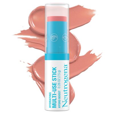 Neutrogena Hydro Boost Hydrating Multi-Use Makeup Stick with Hyaluronic Acid, Gentle Multi-Use Colored Makeup Balm to Brighten Lips, Cheeks &amp; Eyes, Non-Comedogenic, Soft Pink, 0.26 oz