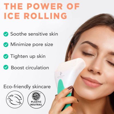 Ice Roller for Face - Face & Eye Roller for Puffy Eyes Relief, Skin Care Product Beauty Gift That Helps Relieve Migraines, Facial Roller Gifts for Women