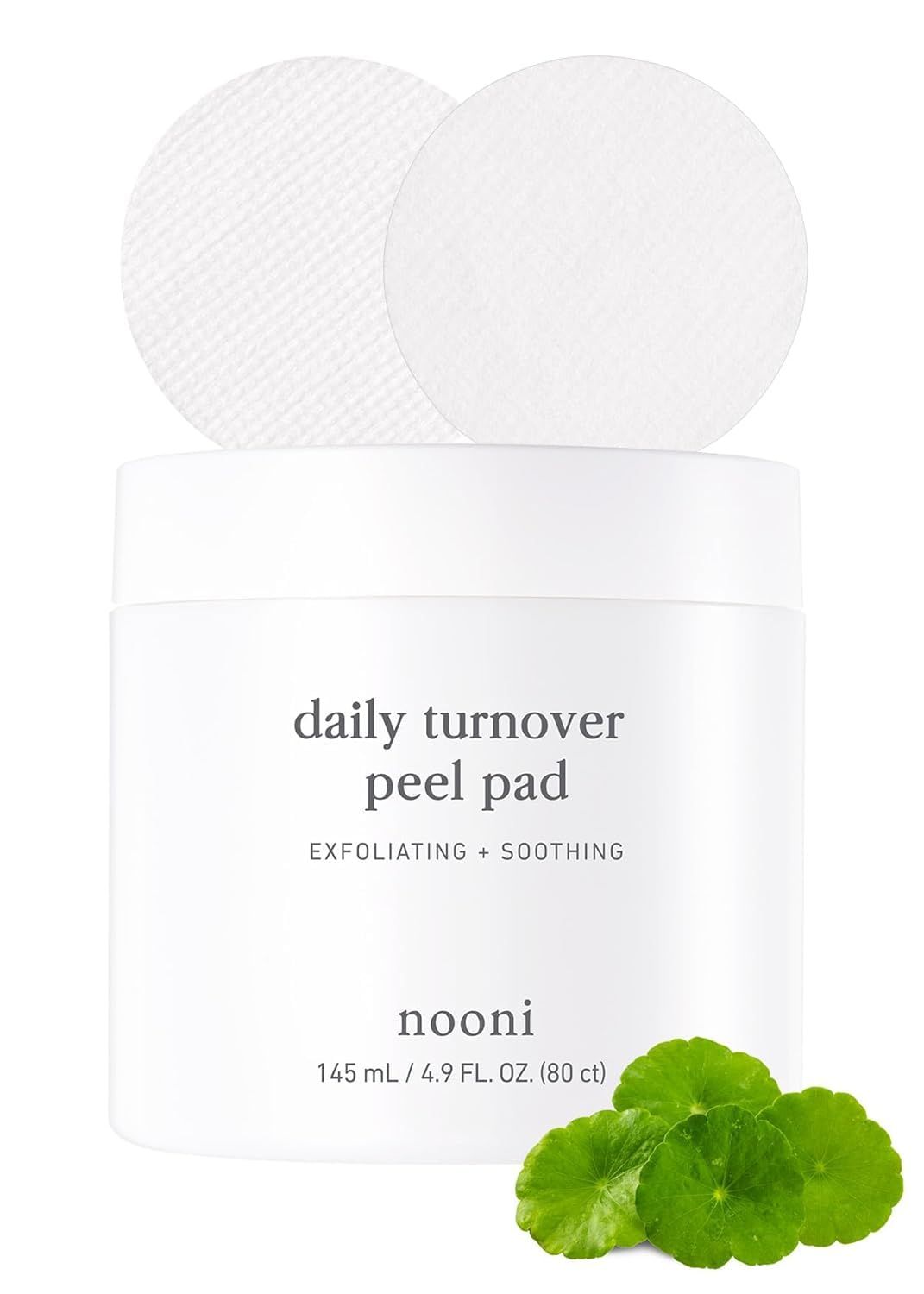 Nooni Korean Facial Peel Toner Pads - Daily Turnover Peel Pad 80 Pads - AHA(Glycolic Acid, Lactic Acid) Dual Resurfacing Pads for Glass Skin, Exfoliates Blackhead, Reduces Fine lines with Panthenol