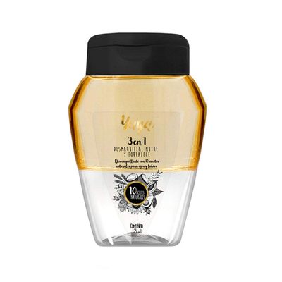 Yuya 3 in 1 Bifasic Makeup Remover - Nourish, Hydrate and Strengthen with 10 Natural Oils. Remove Waterproof Makeup without Irritation. 125ml Bottle. Shake Before Use