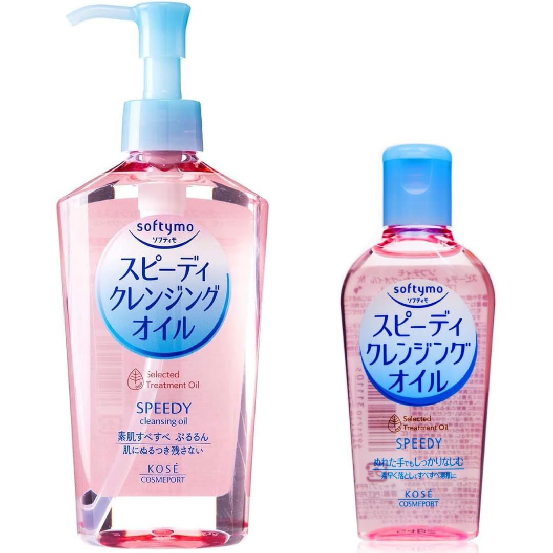 Kose Softymo Speedy Cleansing Oil 7.77floz(230ml) Pump And Travel-size 2.02floz(60ml) For Travel