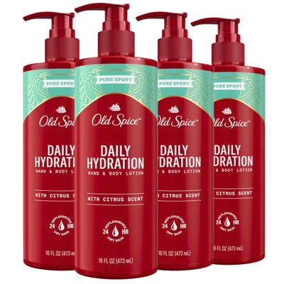 Old Spice Pure Sport Hydration Hand &amp; Body Lotion for Men, Pure Sport with Citrus Scent, 16.0 Fl Oz (Pack of 4)