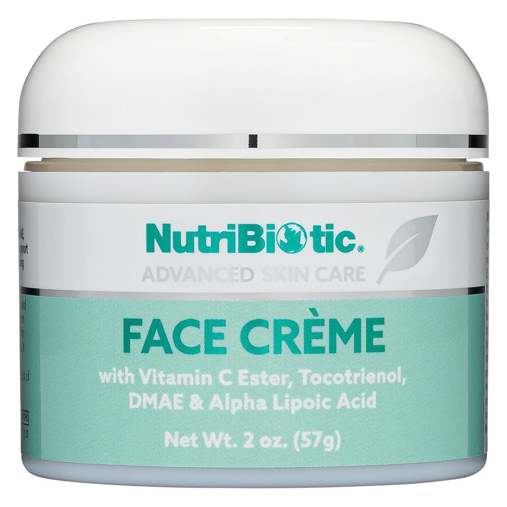 NutriBiotic - Antioxidant Properties Face Cream, 2 Oz with GSE | Deep Moisturizing with Aloe, Botanical Oils, DMAE, Tocotrienols, Vitamin C Ester, Alpha Lipoic Acid | Natural Fragrance | Paraben Free