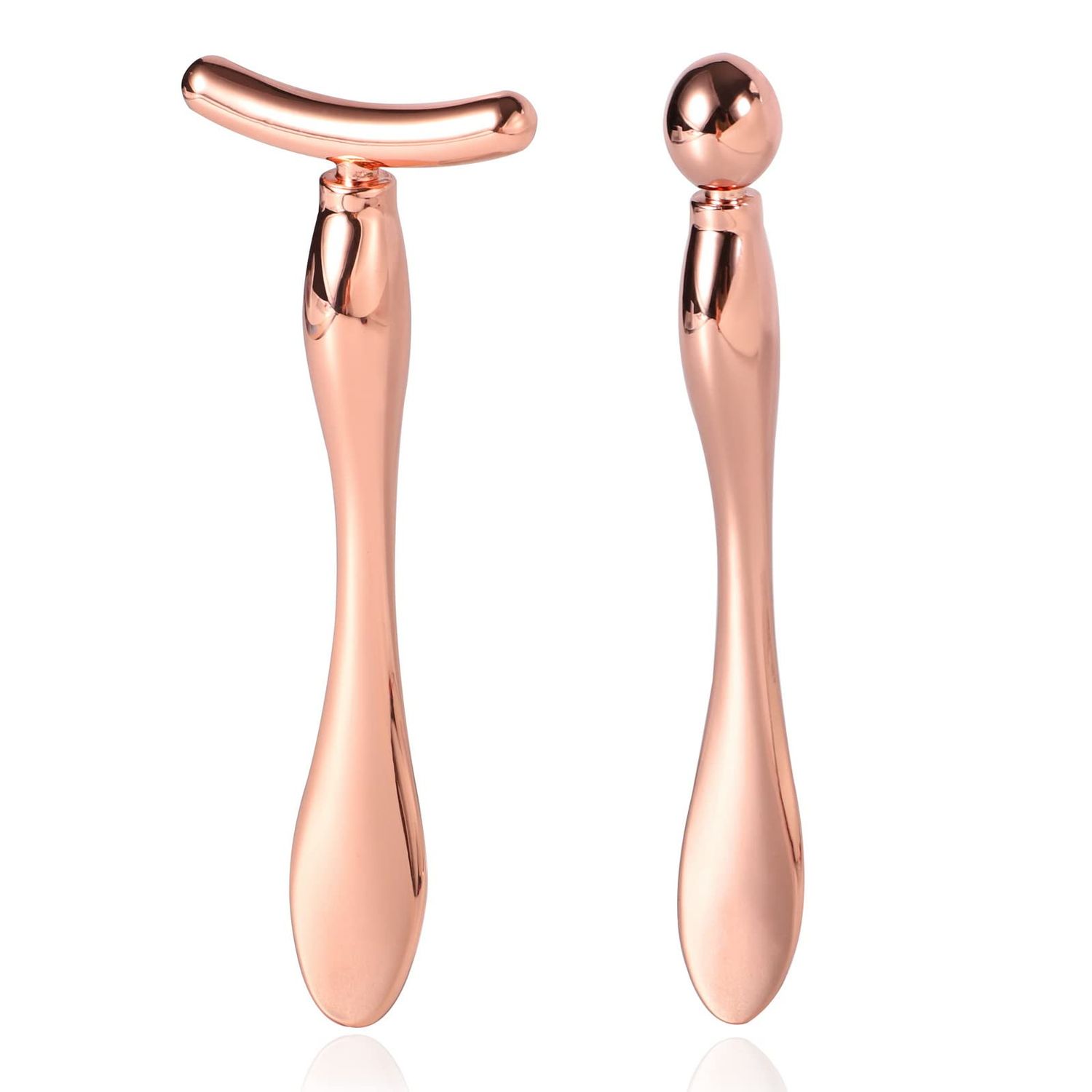 Pimoys 2 Pcs Metal Eye Cream Applicator Face Roller Massager Tool,Eye Massage Wand Stick Women for Facial Massager for Reducing Puffiness Wrinkle Gift for Women