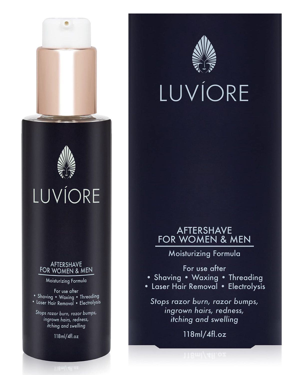 LUVIORE Ingrown Hair Treatment Solution (4 oz) - After Shave for Women &amp; Men - Ingrown Hair treatment for bikini area - razor burn treatment women bikini - Moisturizing Serum for Women &amp; Men