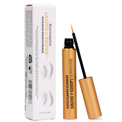 Rejuvenated LASHES &amp; BROWS Advanced Growth Serum for Skin-of-Color, Grow Longer Thicker, No Irritation Peptides Vitamins, .17 Oz, Beauty of the Nile