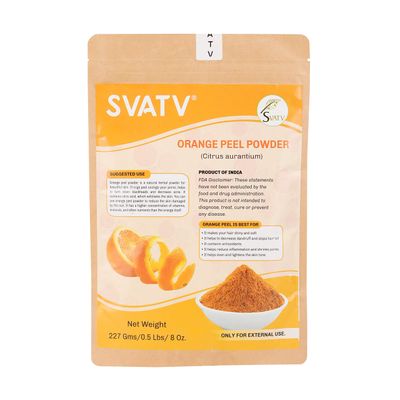 SVATV Orange Peel Powder| Natural, Soft and Smooth Skincare Powder | Face Pack | Used for Soap making - 227g, Half Pound