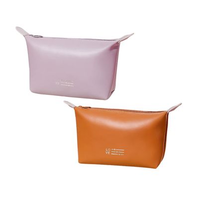 ZIXINZIYI Makeup bags, cosmetics bags, travel makeup bags, skincare storage bags, toiletries bags, portable waterproof leather wash bags (F-Brown+Purple)