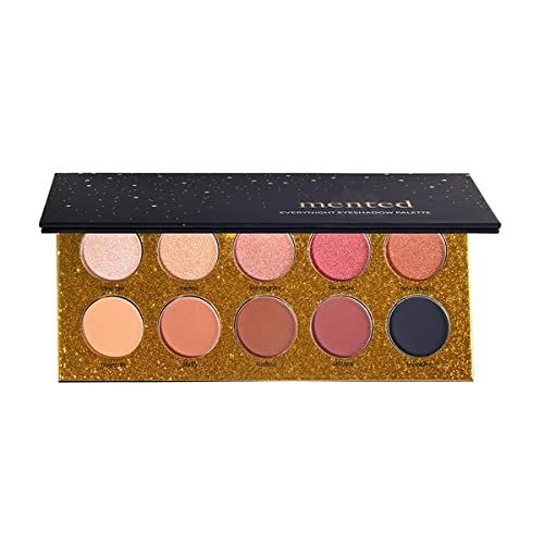 Mented Cosmetics Eyeshadow Palette Nude and Dark Eyeshadows, Vegan, Paraben-Free Cruelty-Free Makeup, Made in USA, Neutral and Dark Glam Eyeshadow, 17g/0.63oz, 10 Pan, Everynight