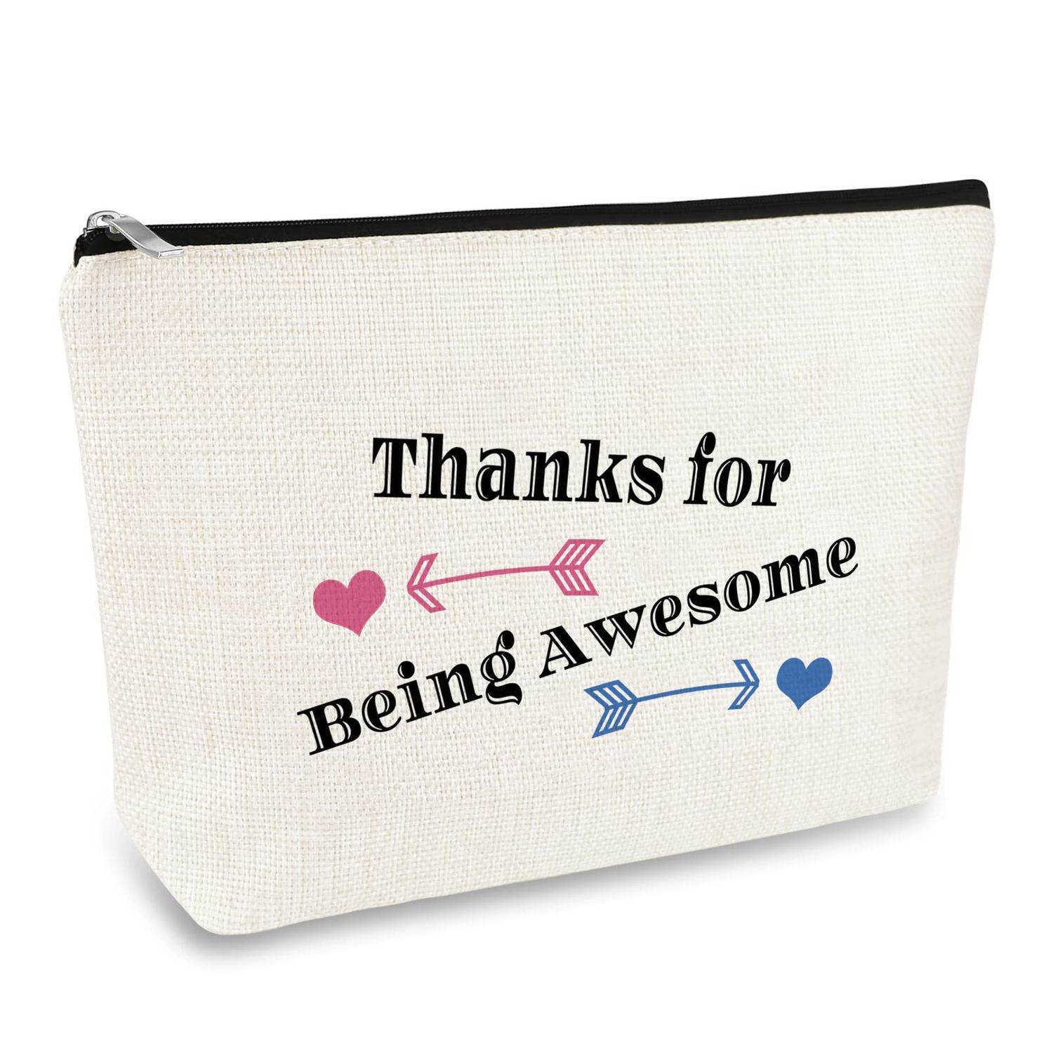 Thank You Gifts for Women Makeup Bag Thank You For Being Awesome Appreciation Christmas Graduation Birthday Gifts for Her Friends Mom Sister Cosmetic Bag Inspirational Gifts Coworker Gifts Boss Gifts