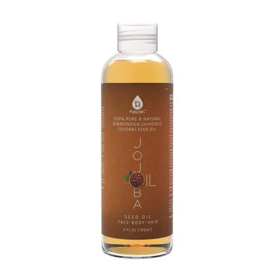 Pursonic Pursonic 100% Cold Pressed Pure Golden Jojoba Oil for Dry Skin or Damaged Hair, Natural &amp; Unrefined - Moisturizes &amp; Revitalizes Skin, 6 Ounce, 1 count, JJO6