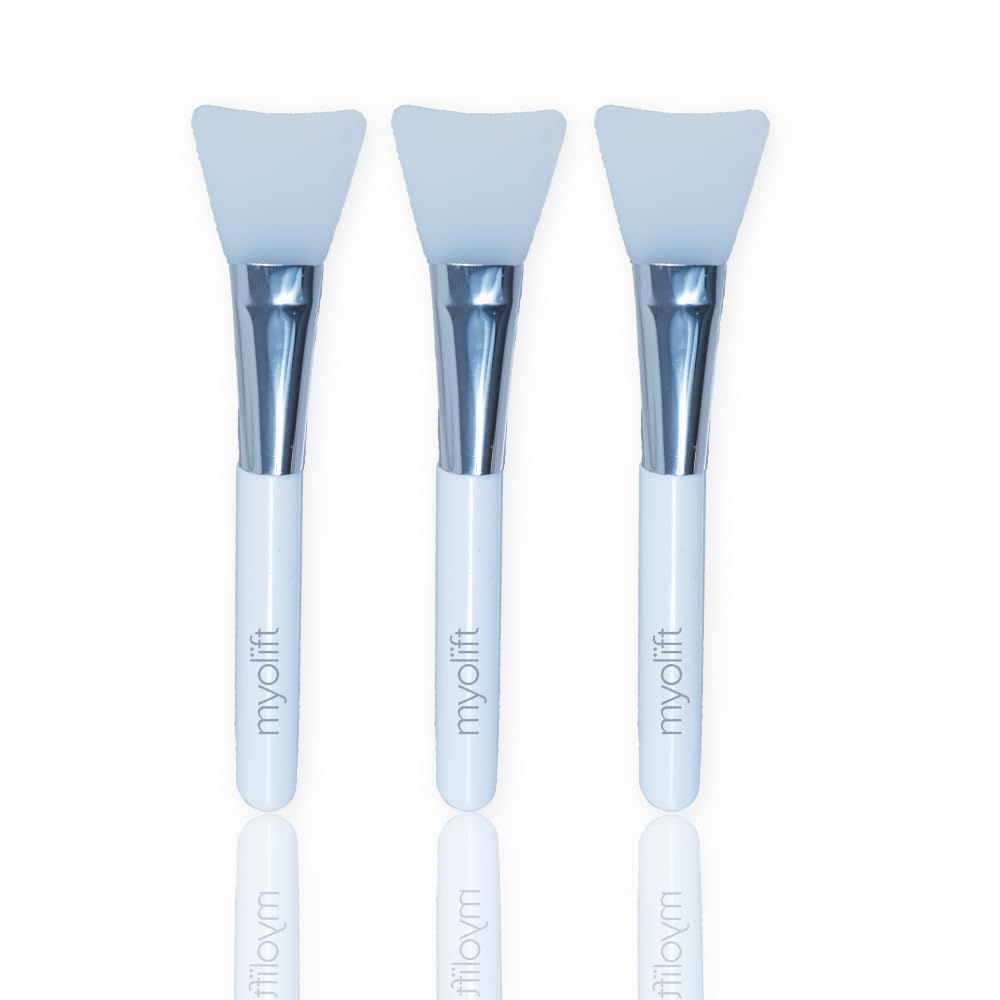 MyoLift Applicator Silicon Brush - Mask Applicator Brush for Facial Skincare, Reusable Brush for the Anti Aging Mask| Soft &amp; Durable Face Mask Applicator for Gels, DIY Masks, easy-to-clean[Pack of 3]